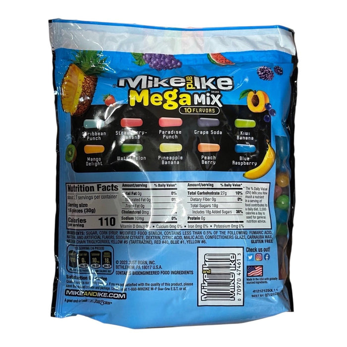 Mike and Ike Mega Mix Huge Family Share Bag (USA) 816g - Happy Candy UK LTD