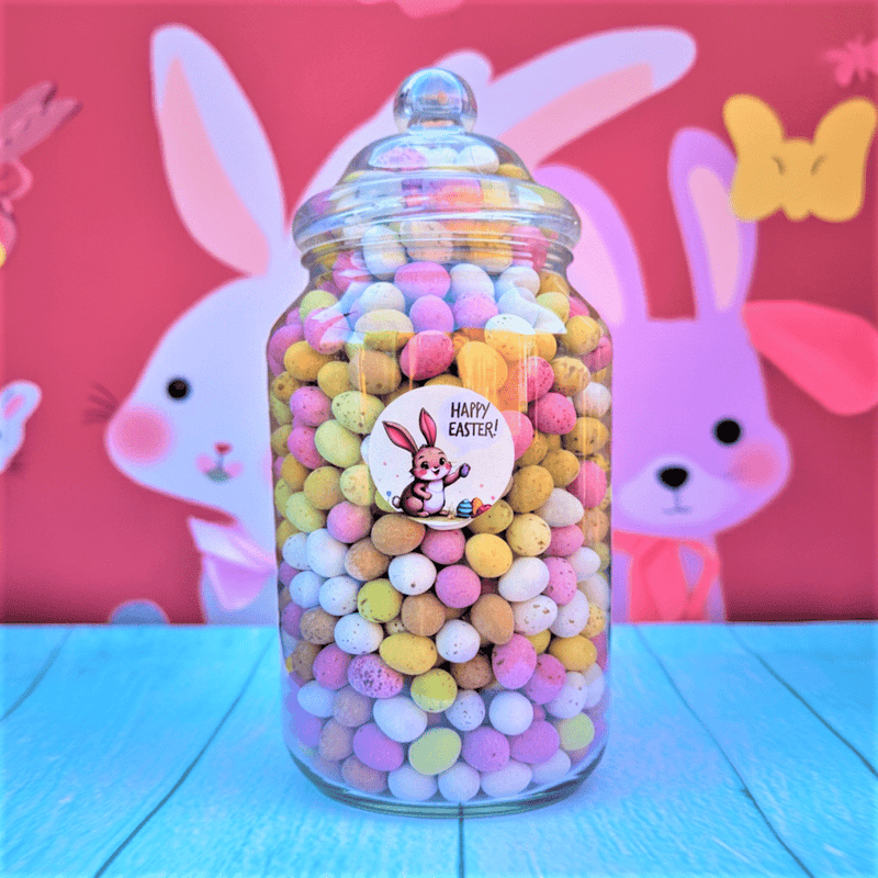 Milk Chocolate EASTER Mini Eggs Jar (750 eggs 2.9kg) - Happy Candy UK LTD