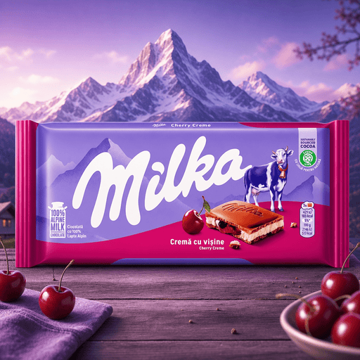 Milka Cherry Creme Milk Chocolate Sharing Bar 100g