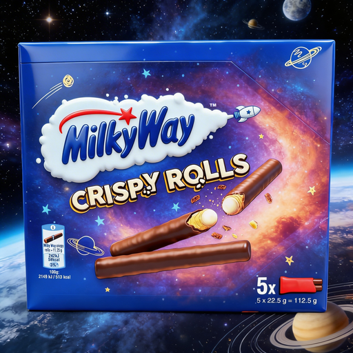 Milky Way Milk Chocolate Crispy Rolls Snack Bar 5 Pack Multipack 112.5g