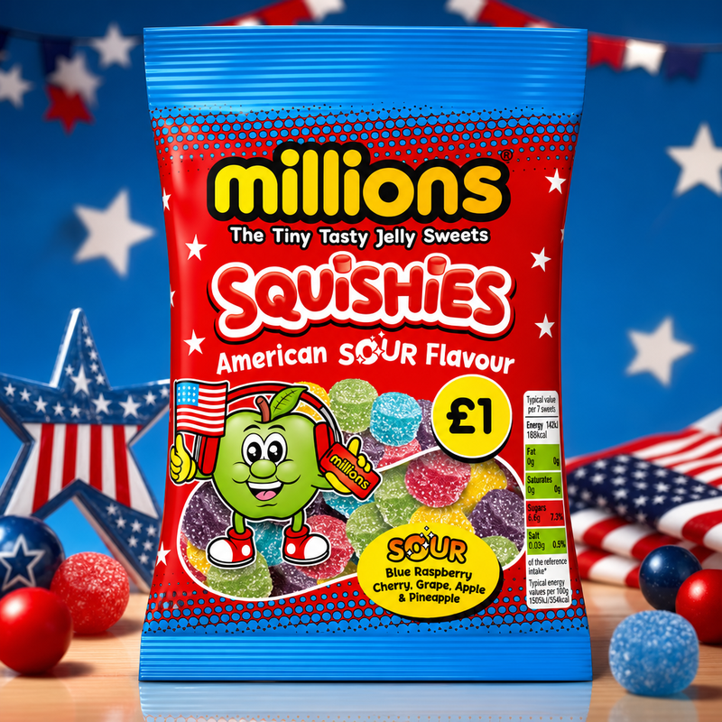 Millions Squishies American Sour Bag 100g