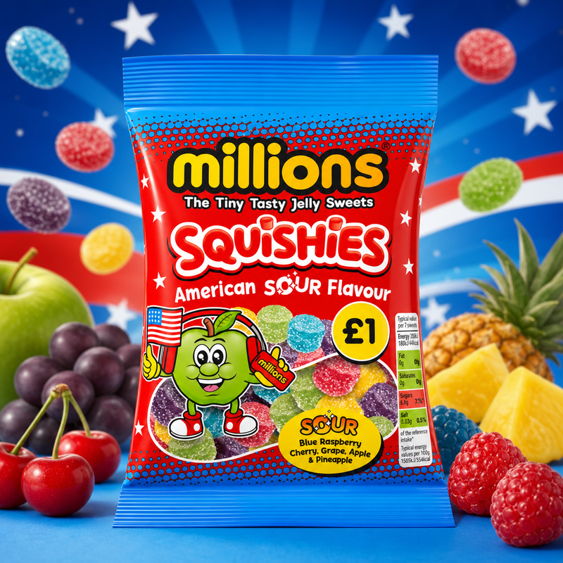 Millions Squishies American Sour Bag 100g