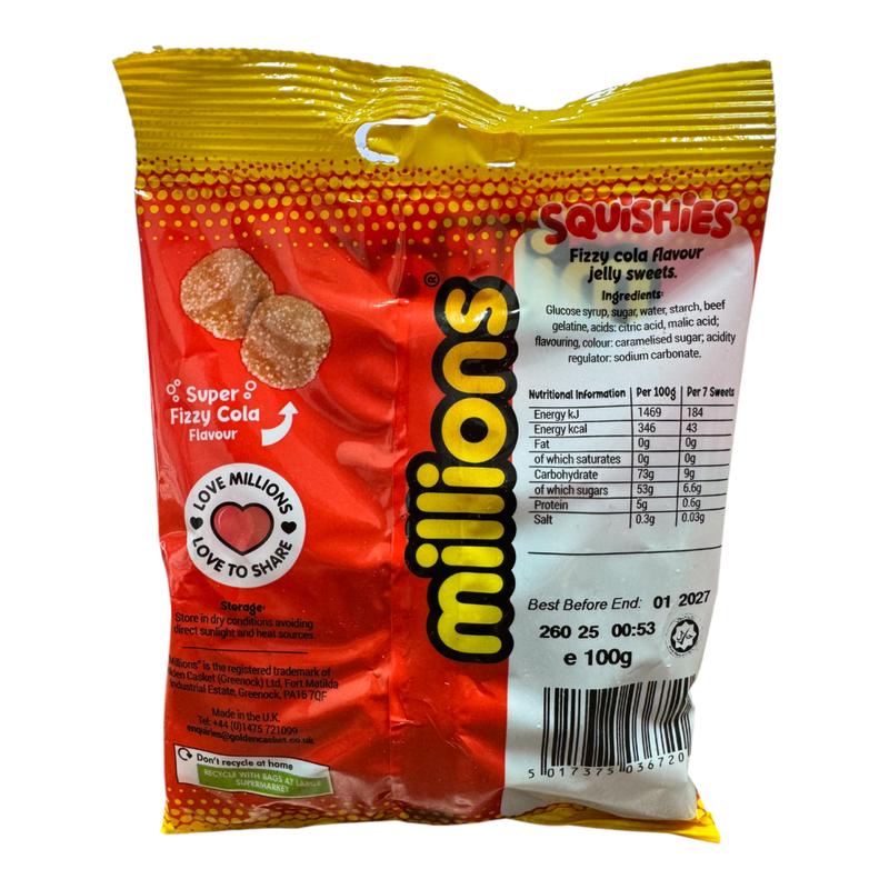 Millions Squishies Cola Bag 100g