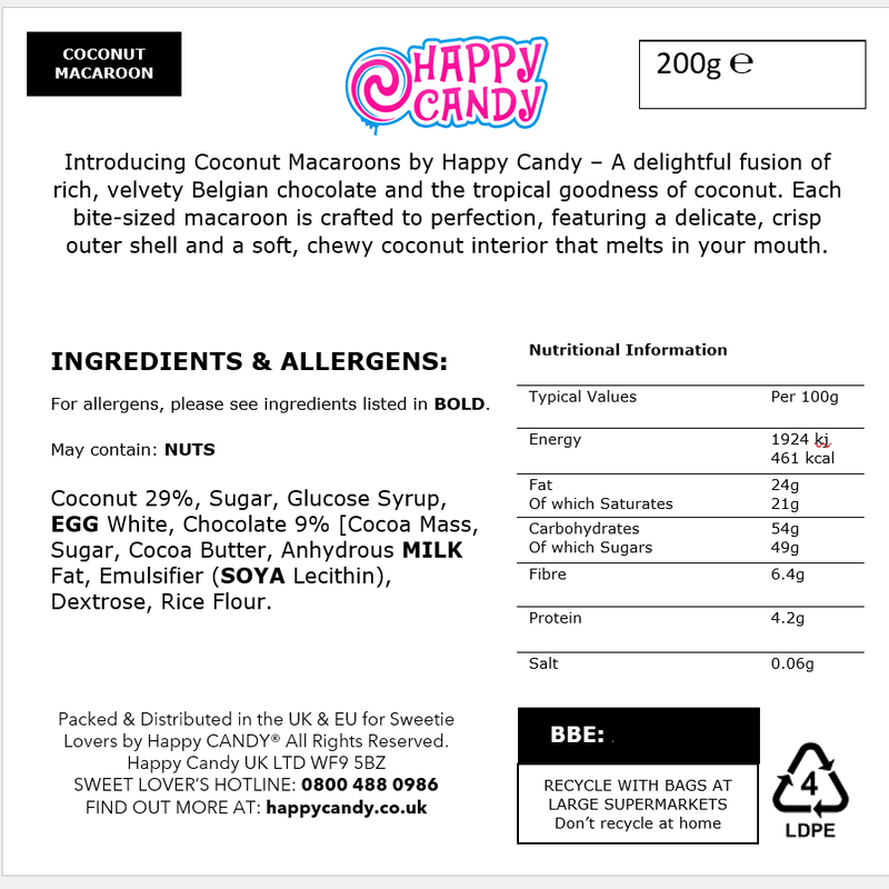 Mini Belgian Chocolate Coconut Macaroons 10 Pack