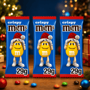 M&M's Crispy Chocolate Christmas Santa 3 Pack Treat 3x29g