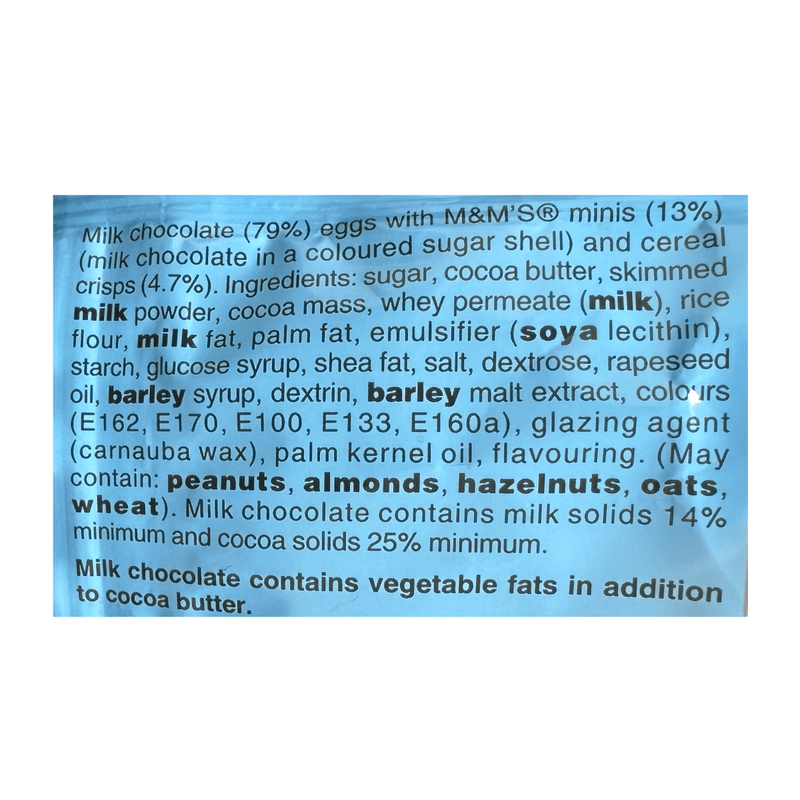 M&M's Crispy Milk Chocolate Chocolate Easter Mini Eggs Bag 72g