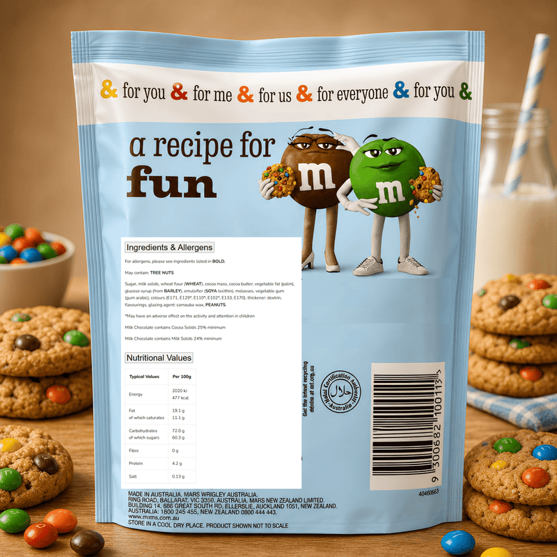 M&M's Crunchy Cookie Milk Chocolate (AUSTRALIA) Share Bag 120g
