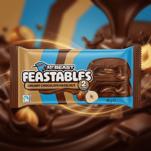 Mr Beast Feastables 2 Creamy Chocolate Hazelnut Cups 40g