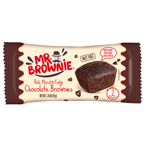 Mr Brownie BELGIAN CHOCOLATE BROWNIES 2 Pack 50g - Happy Candy UK LTD