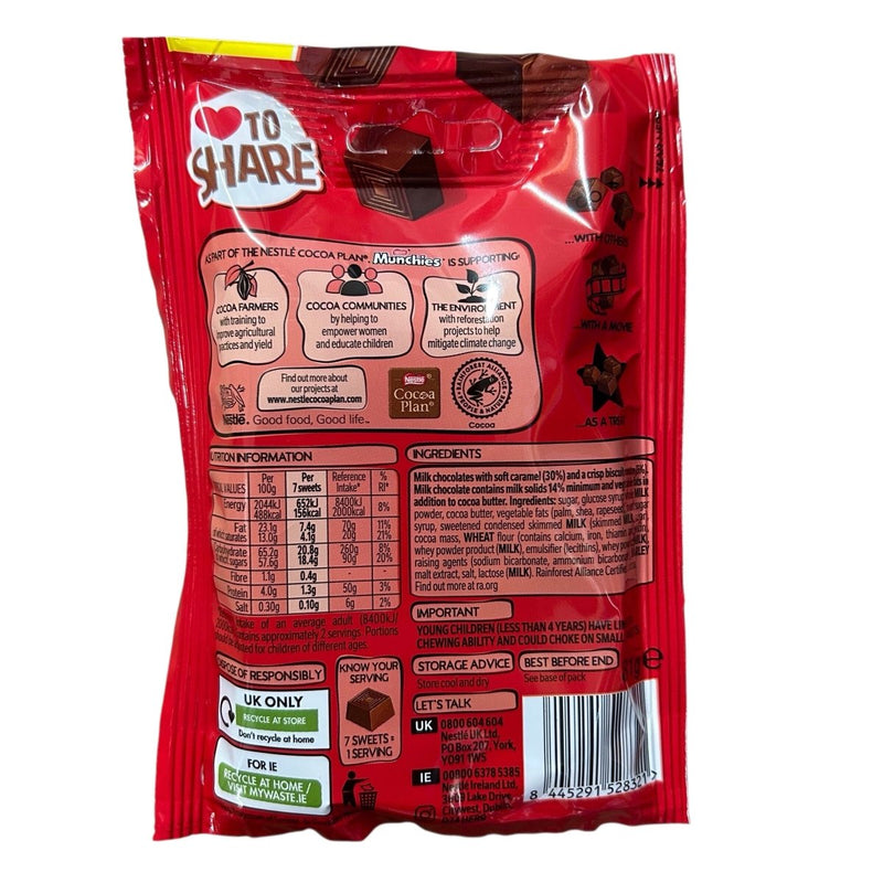 Munchies Milk Chocolate & Caramel Share Bag 81g - Happy Candy UK LTD