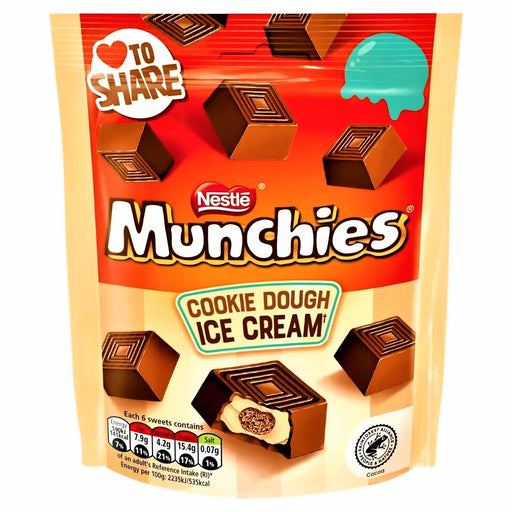 Munchies Milk Chocolate Cookie Dough Ice Cream Pouch 97g - Happy Candy UK LTD