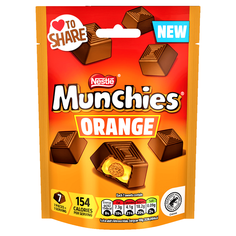 Munchies Milk Chocolate ORANGE Pouch 100g — Happy Candy UK LTD