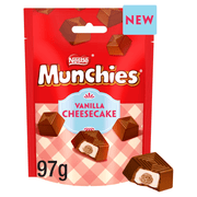 Munchies Vanilla Cheesecake Flavour Chocolate Sharing Bag 97g - Happy Candy UK LTD