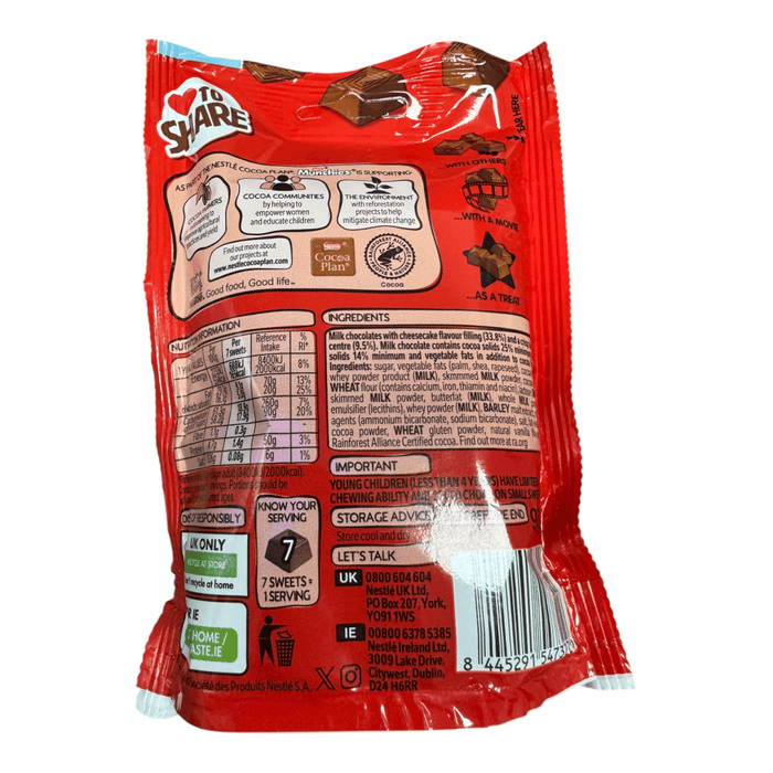 Munchies Vanilla Cheesecake Flavour Chocolate Sharing Bag 97g - Happy Candy UK LTD