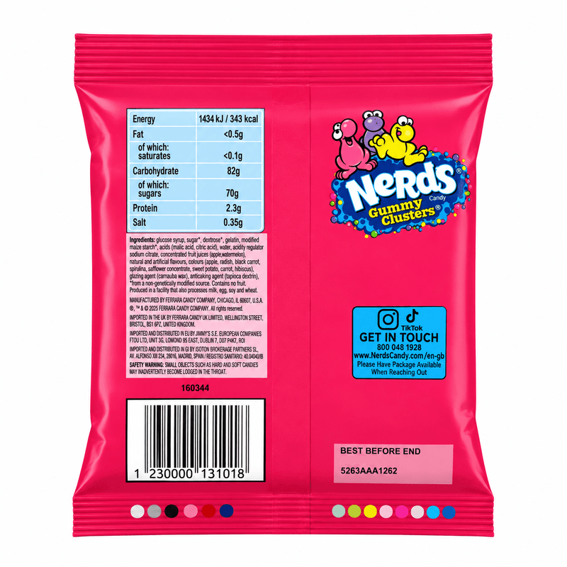Nerds Gummy Clusters RAINBOW FRUITS 113g Share Bag