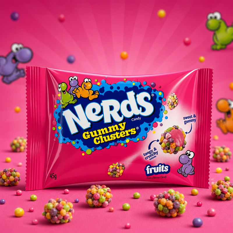 Nerds Gummy Clusters RAINBOW FRUITS Candy Bag 45g