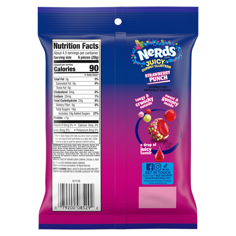 NERDS JUICY Gummy Clusters Strawberry Punch (USA) 127g