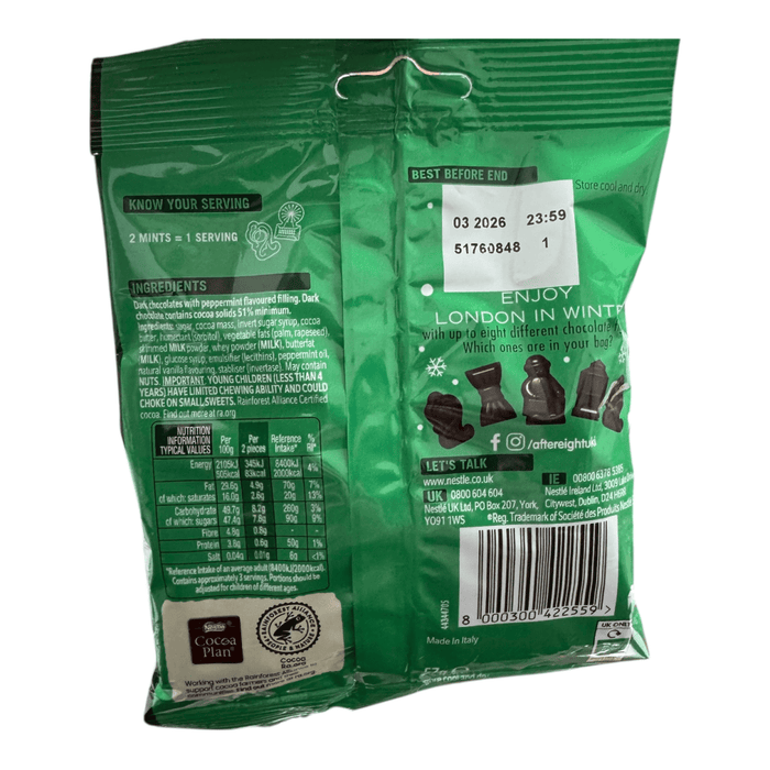 Nestle After Eight Winter Fondants Dark Mint Chocolate Bag 57g