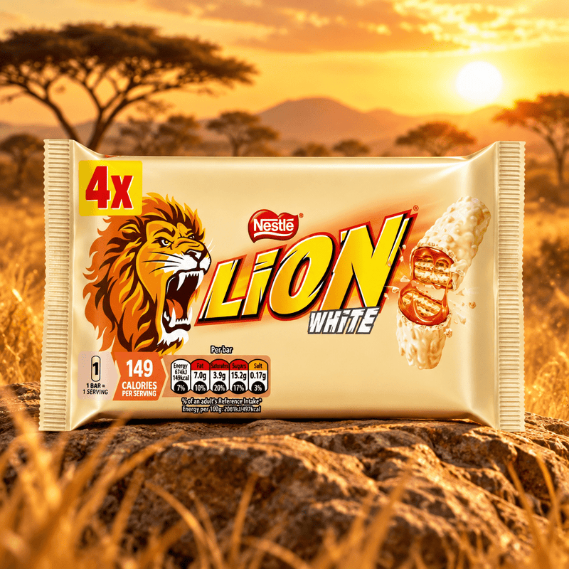 Nestle LION Bar WHITE Chocolate Bars 4 Pack Multipack (4x30g) 120g