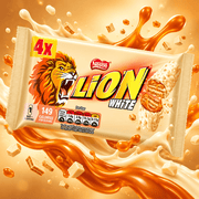 Nestle LION Bar WHITE Chocolate Bars 4 Pack Multipack (4x30g) 120g