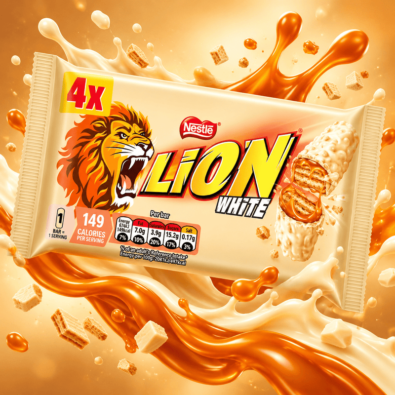 Nestle LION Bar WHITE Chocolate Bars 4 Pack Multipack (4x30g) 120g