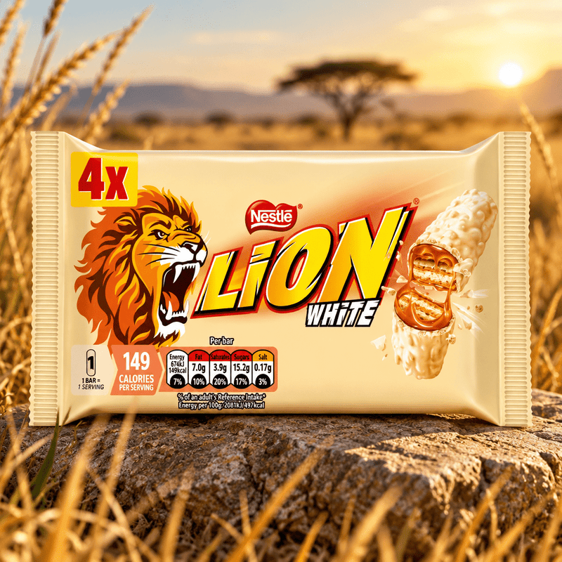 Nestle LION Bar WHITE Chocolate Bars 4 Pack Multipack (4x30g) 120g