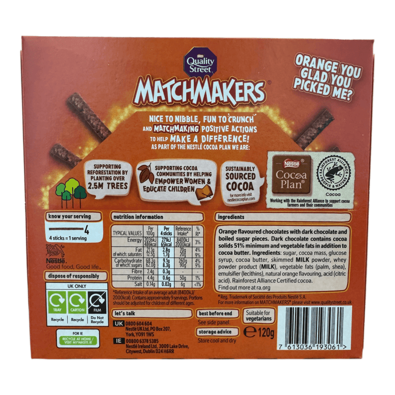 Nestle Quality Street Matchmakers Zingy Orange Chocolate Gift Box 120g