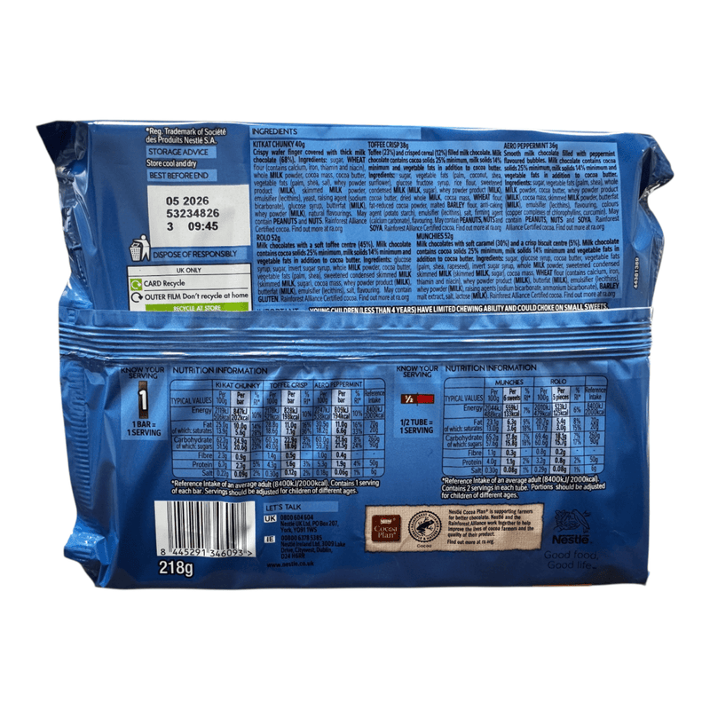 Nestle Variety Milk Chocolate Bar Multipack 218g