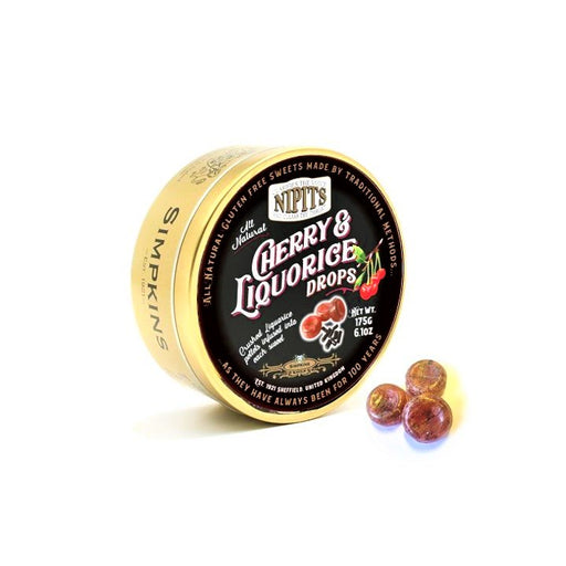 Nipits Cherry & Liquorice Drops Travel Tin 175g - Happy Candy UK LTD
