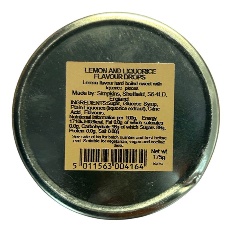 Nipits Lemon Liquorice Drops Travel Tin 175g - Happy Candy UK LTD