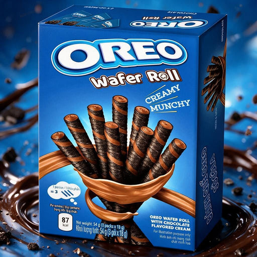 Oreo Chocolate Cream Filled Wafer Rolls 54g