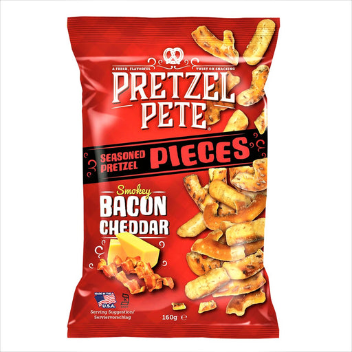 Pretzel Pete Bacon Cheddar Pretzel Pieces (USA) 160g - Happy Candy UK LTD