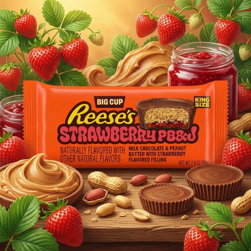 Reese's Strawberry Peanut Butter & Jelly Big Cup King Size (USA) 79g
