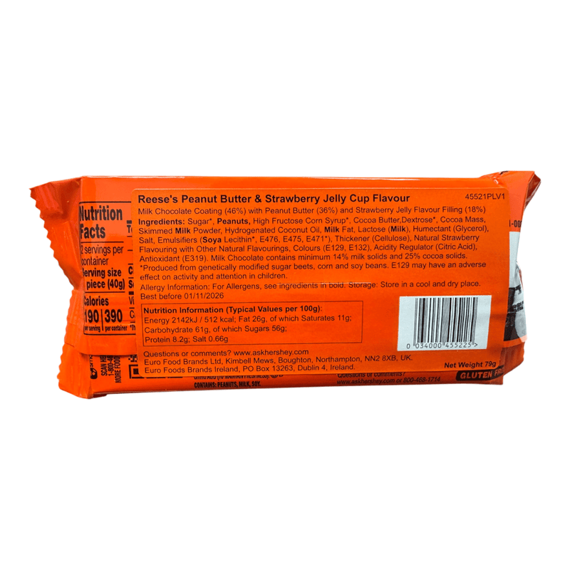 Reese's Strawberry Peanut Butter & Jelly Big Cup King Size (USA) 79g