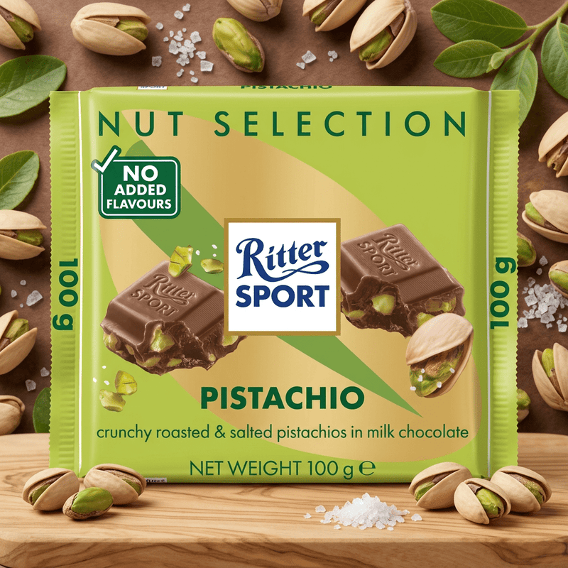 Ritter Sport Pistachio Milk Chocolate Bar 100g