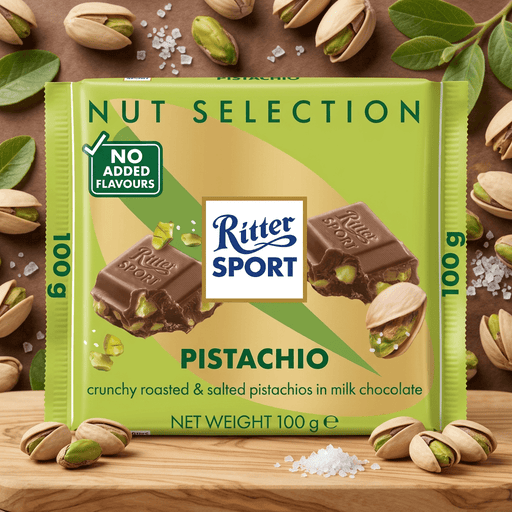 Ritter Sport Pistachio Milk Chocolate Bar 100g