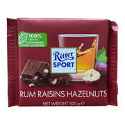 Ritter Sport Rum Raisins Hazelnuts Milk Chocolate Bar 100g