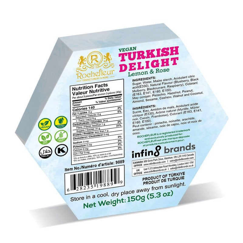 Rochefleur Turkish Delight (TURKISH IMPORT) Lemon & Rose 150g