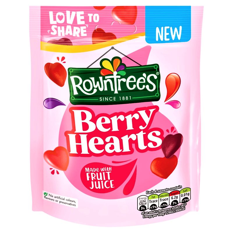Rowntree's Berry Hearts Share Bag 115g - Happy Candy UK LTD