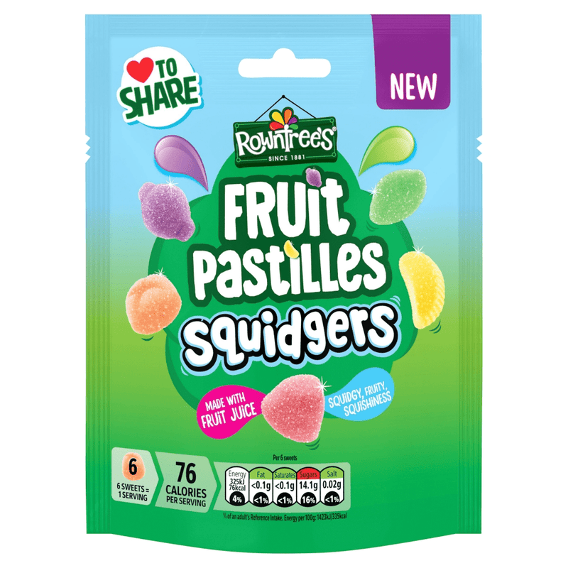 Rowntree's Fruit Pastilles Squidgers Sweets Sharing Bag 120g - Happy Candy UK LTD
