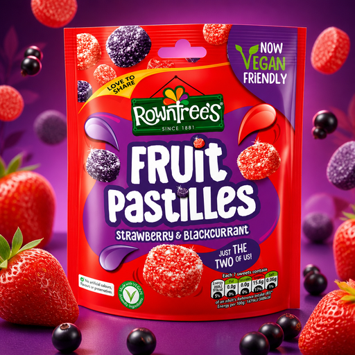 Rowntree's Fruit Pastilles Strawberry & Blackcurrant Sharing Pouch 143g