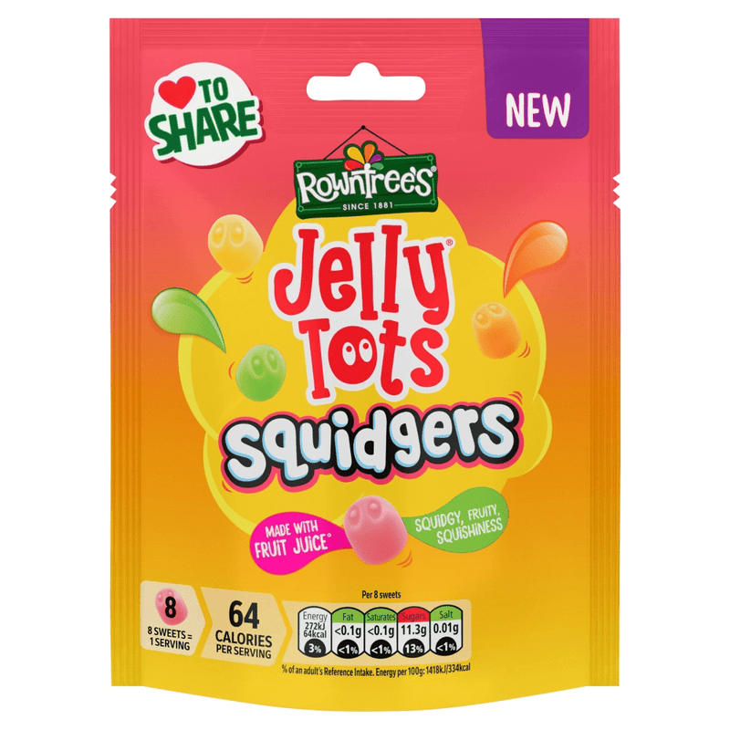 Rowntree's Jelly Tots Squidgers Sweets Sharing Bag 120g - Happy Candy UK LTD