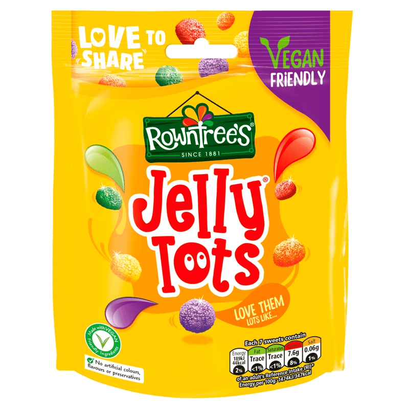 Rowntree's Jelly Tots Vegan Friendly Sweets Sharing Bag 150g