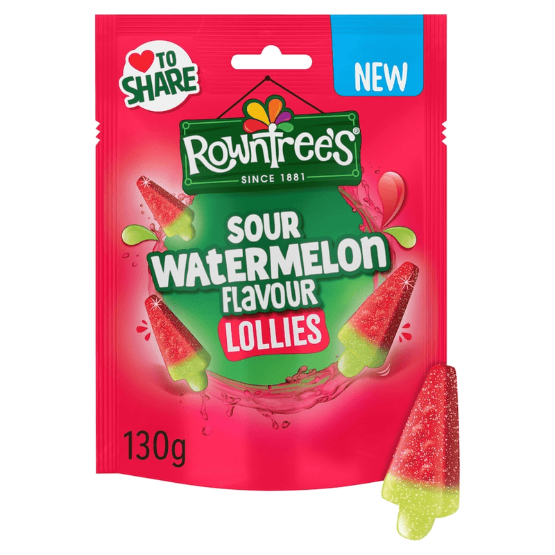 Rowntree's Sour Watermelon Flavour Lollies Sweets Bag 130g