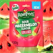 Rowntree's Sour Watermelon Flavour Lollies Sweets Bag 130g