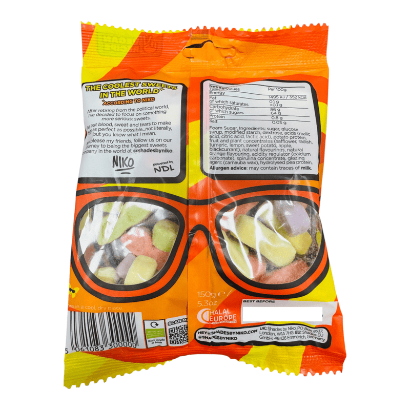 Shades by Niko Tropical Blast Bag 150g - Happy Candy UK LTD