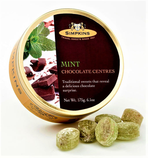 Simpkins Chocolate Mint Drops Travel Tin 175g - Happy Candy UK LTD