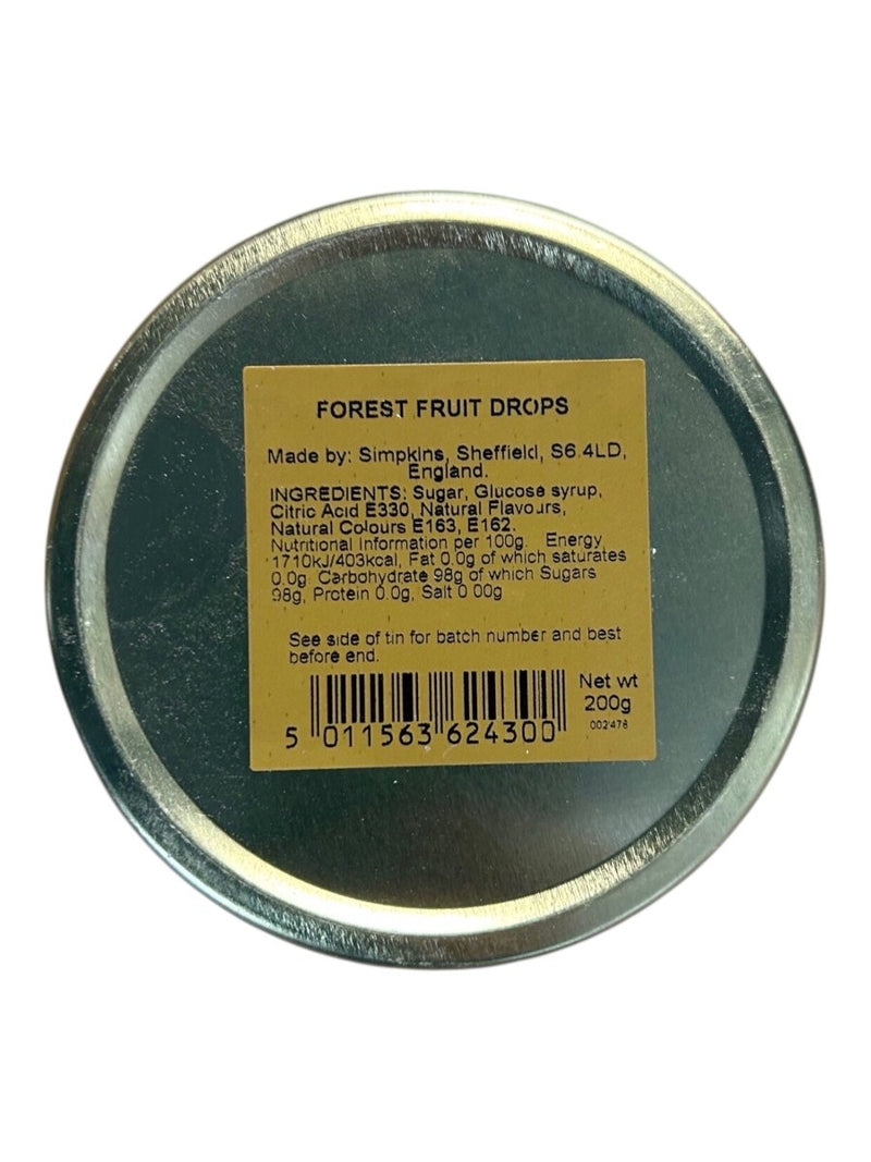 Simpkins Forest Fruit Drops Travel Tin 200g - Happy Candy UK LTD