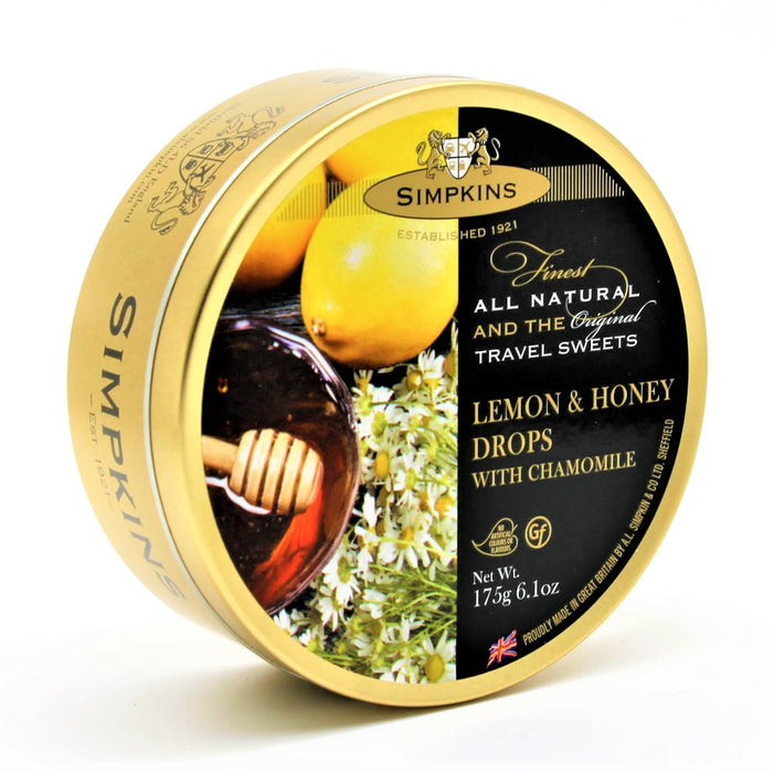 Simpkins Lemon Honey and Chamomile Drops Travel Tin 175g - Happy Candy UK LTD