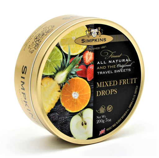 Simpkins Mixed Fruit Drops Travel Tin 200g - Happy Candy UK LTD